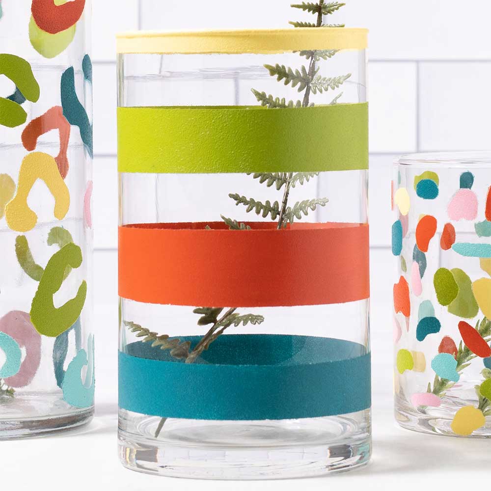 DIY Painted Vase Trio: Striped, Leopard Print, Terrazzo