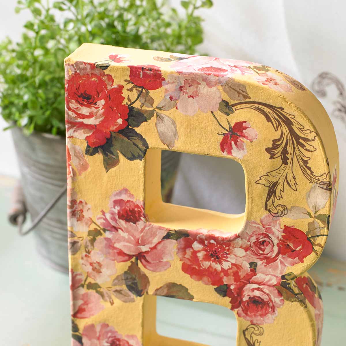 Floral Letter, Boxes and Canvas 