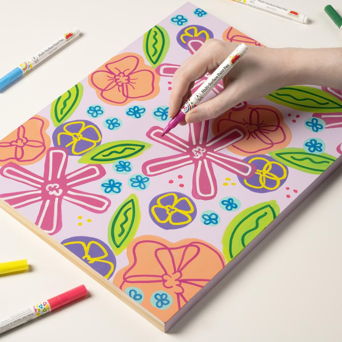 Floral Pattern with Paint Pens