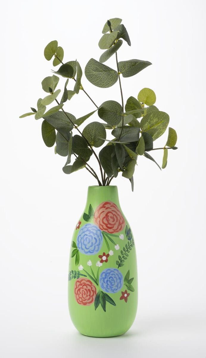 FolkArt Enamel Floral Vases