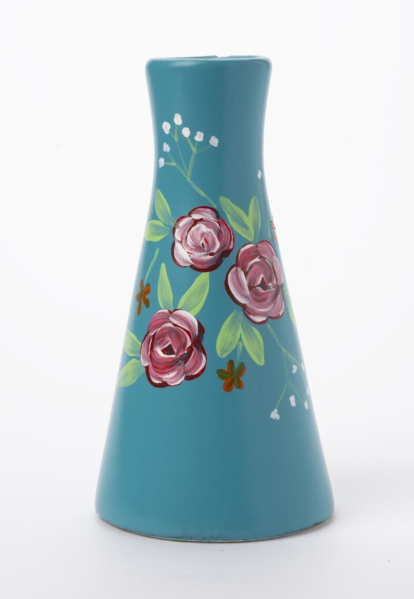 FolkArt Enamel Floral Vases