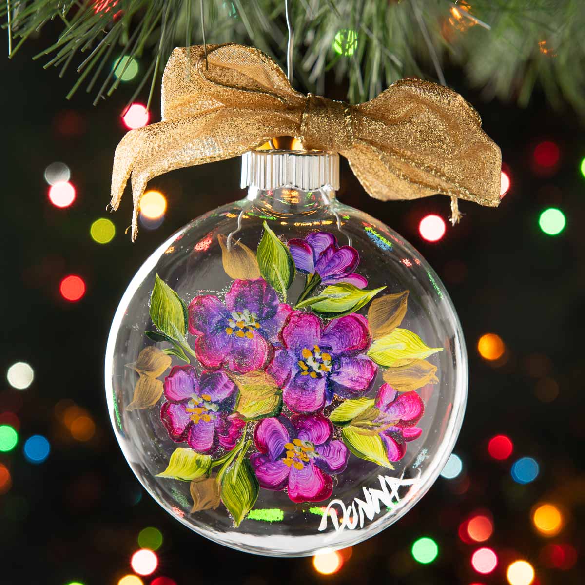 FolkArt One Stroke Flower of the Month Ornaments