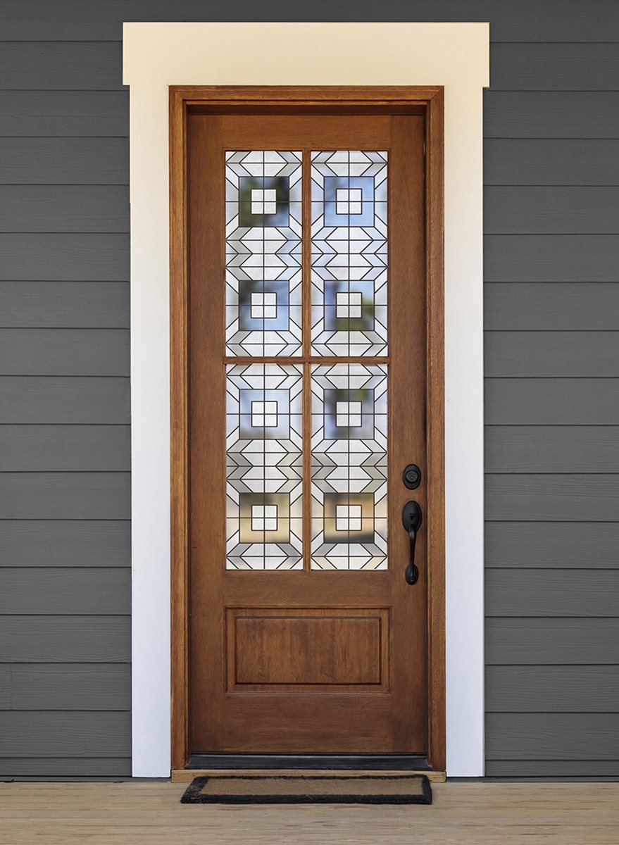 Geometric Glass Pattern for Front Door