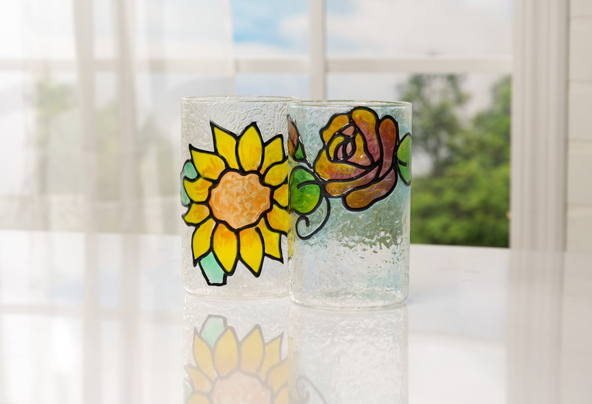 Glass Vase with Sunflower
