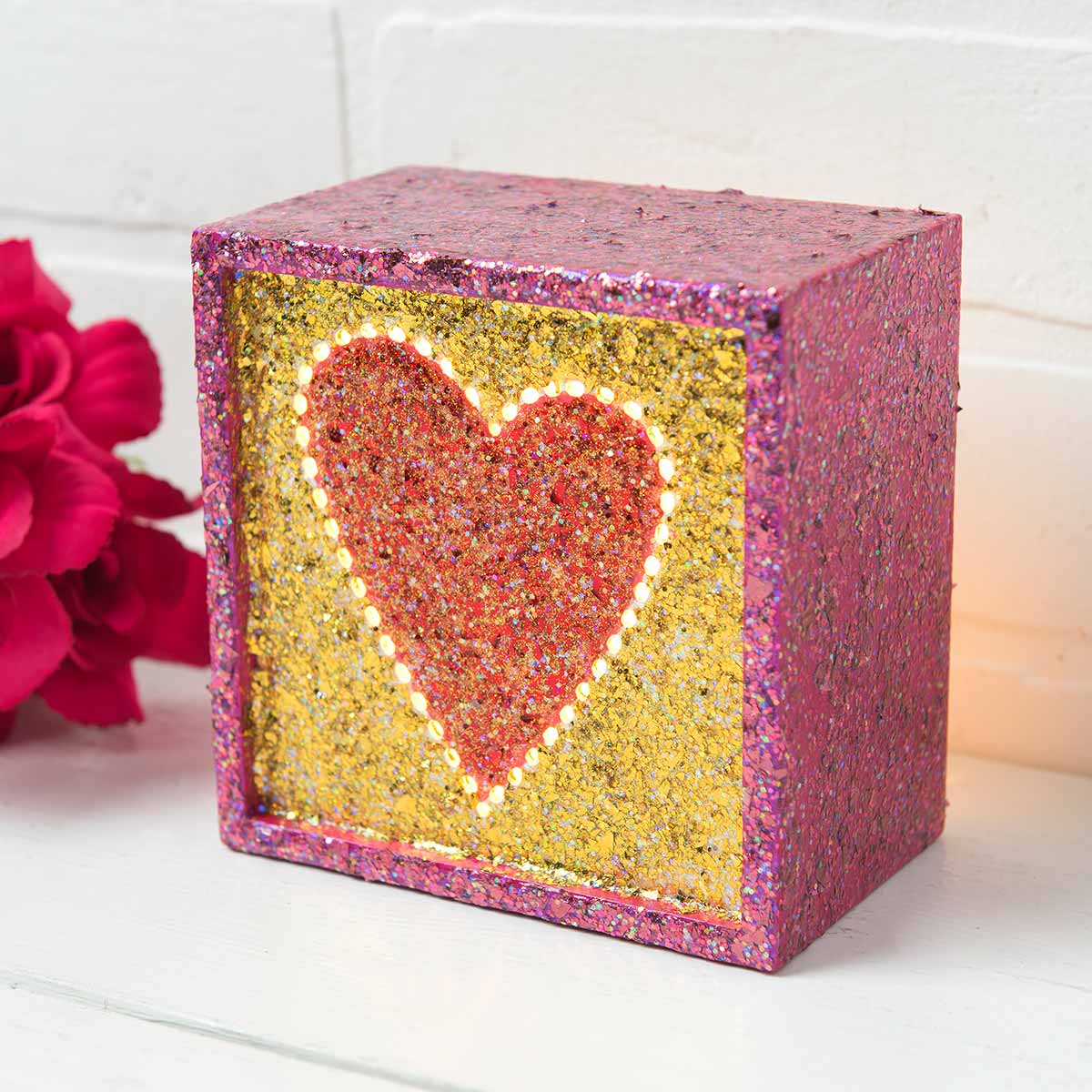 Glittery Heart Box for Valentine's Day