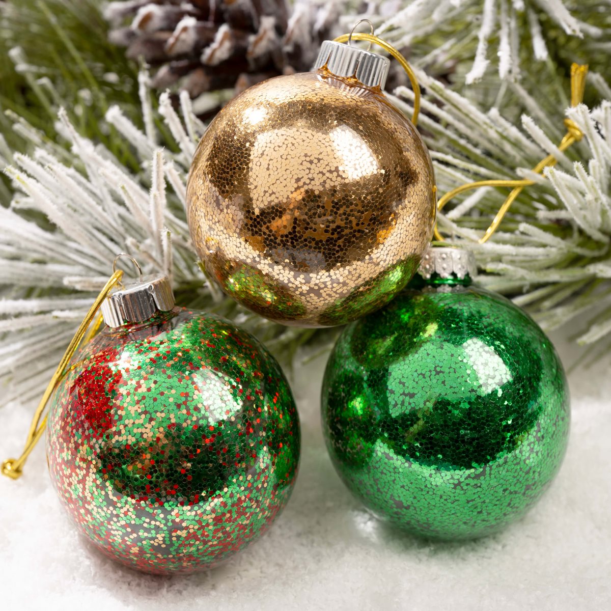 Glittery Holiday Ornaments