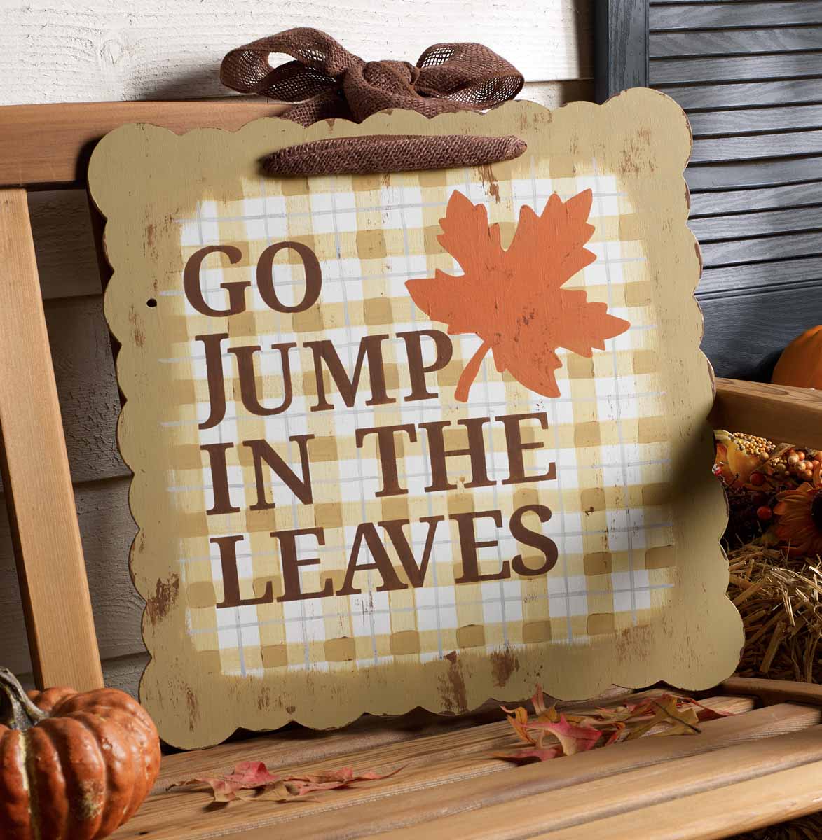 Go Jump in the Leaves Sign