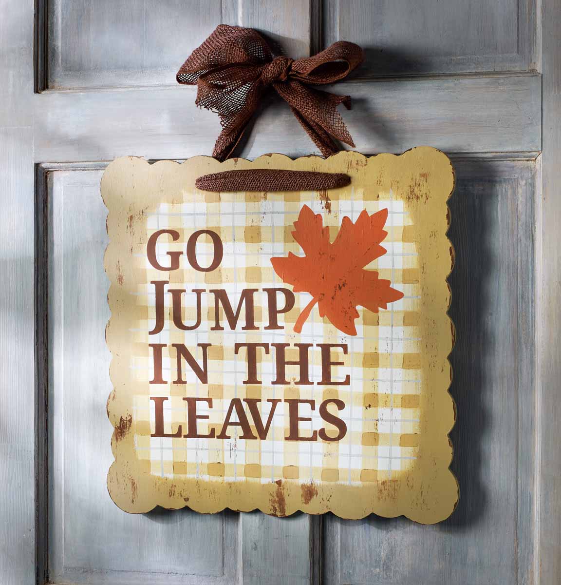 Go Jump in the Leaves Sign