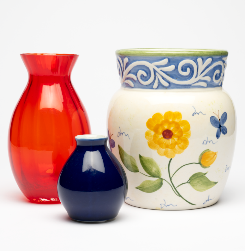 Hand Painted Terra Cotta Vases