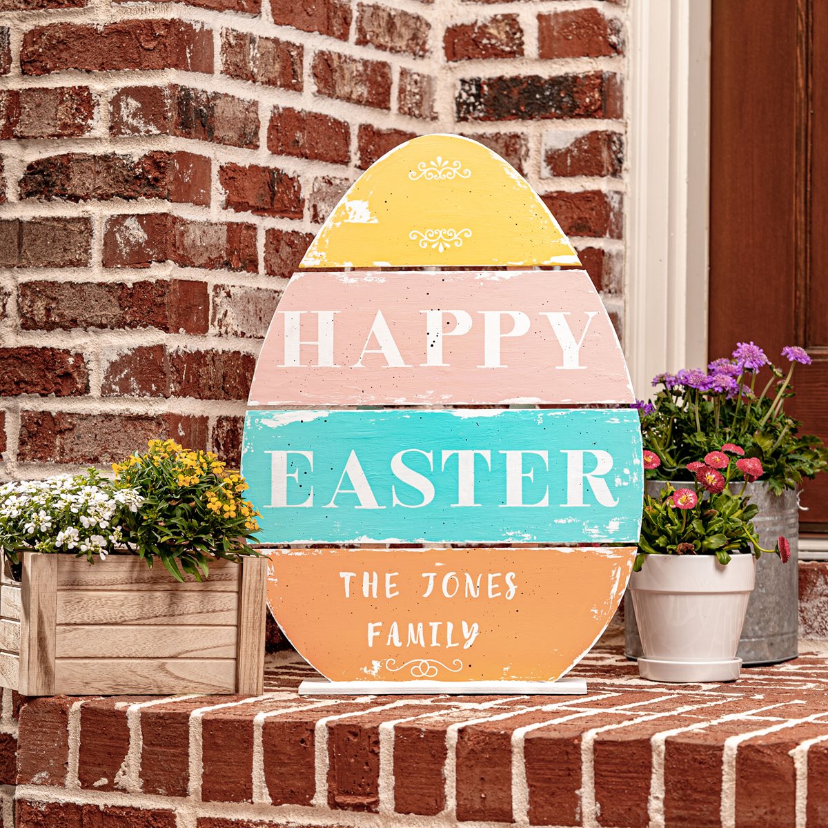 Happy Easter Large Wooden Egg Sign