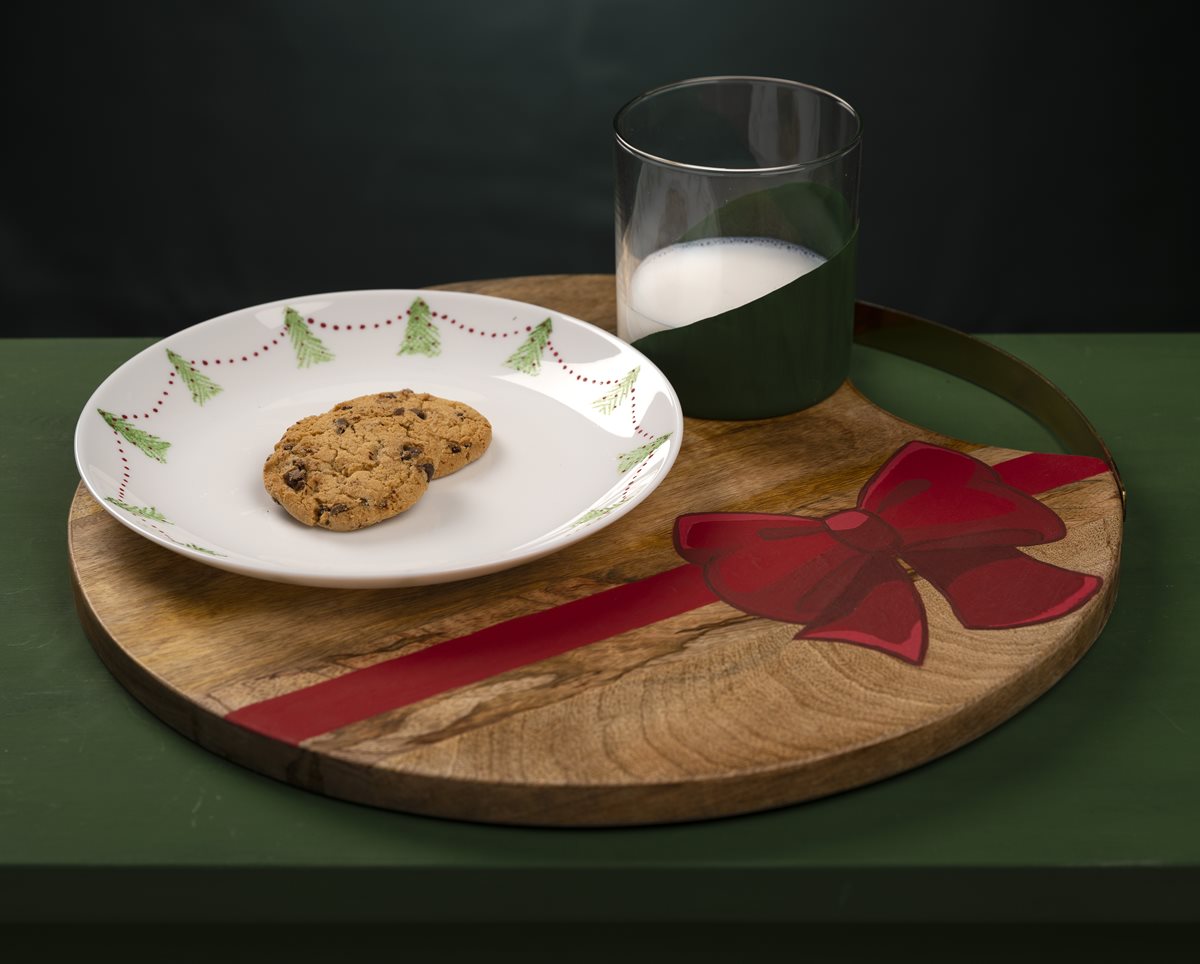 Holiday Bow Serving Tray & Christmas Plate