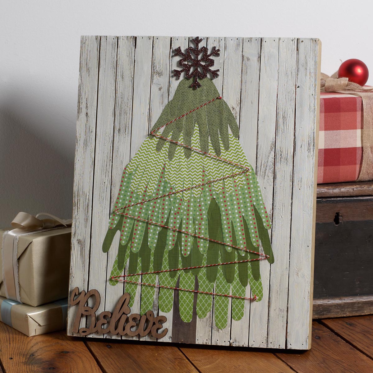 Kids Handprint Christmas Tree Craft Project