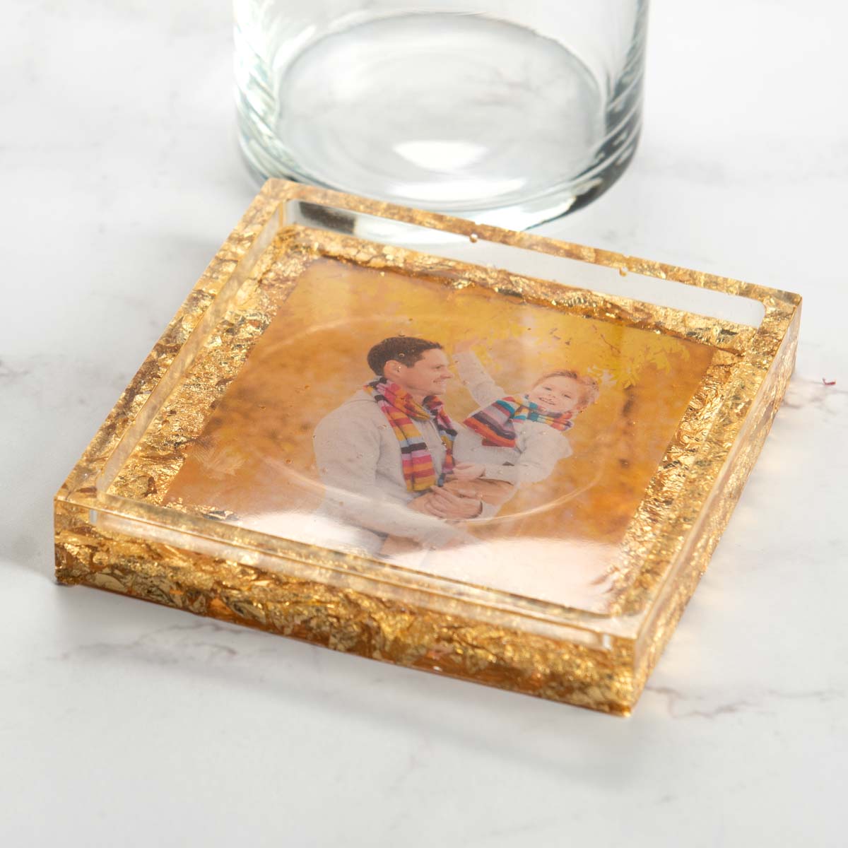 Gold Resin Photo Coaster
