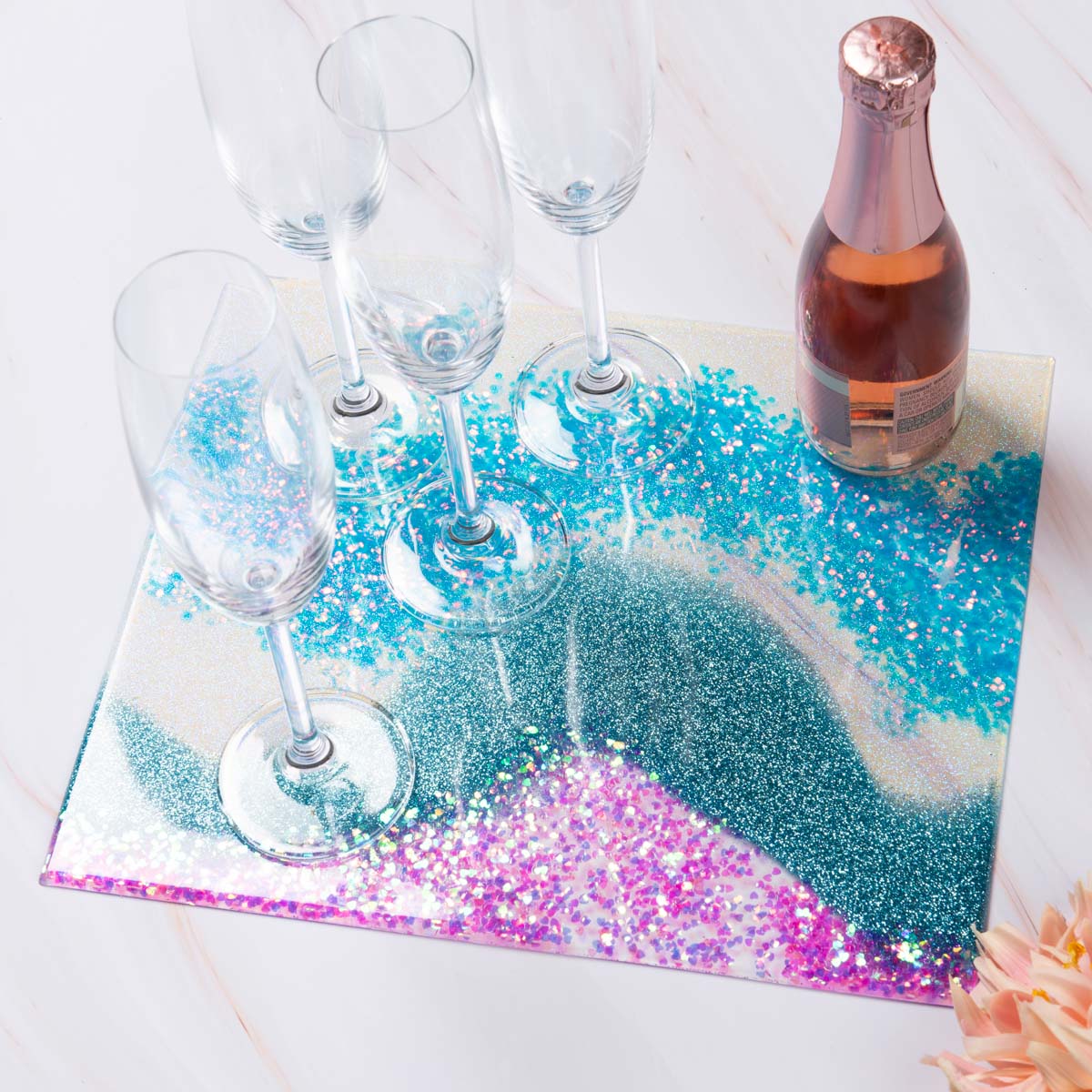 Glitter Poured Tray