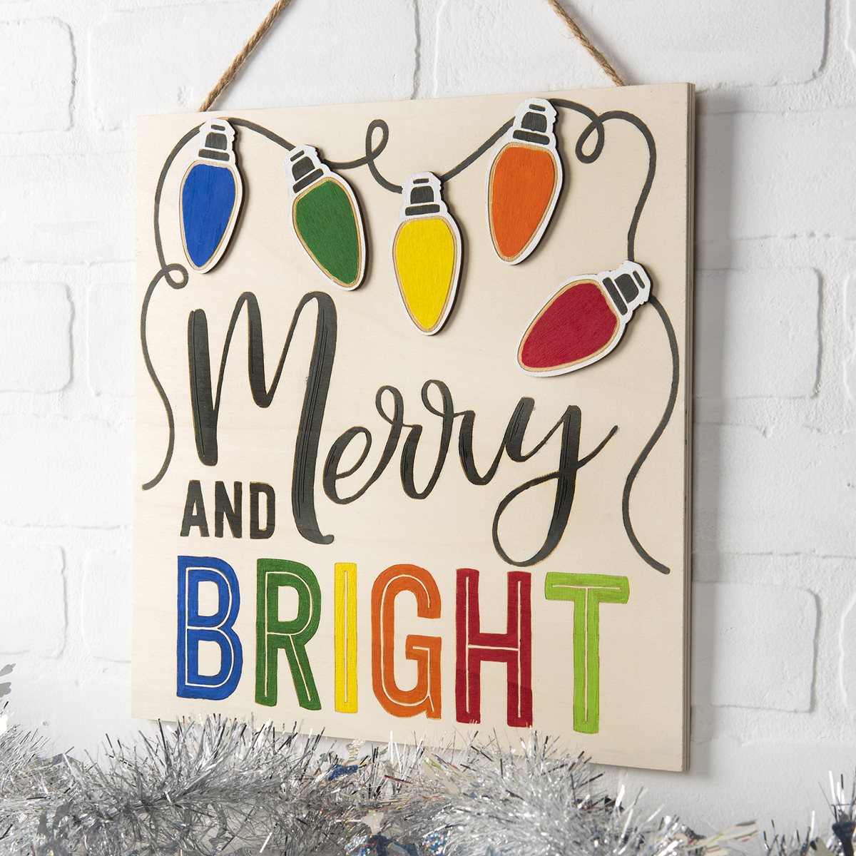 Merry & Bright Colorful Sign