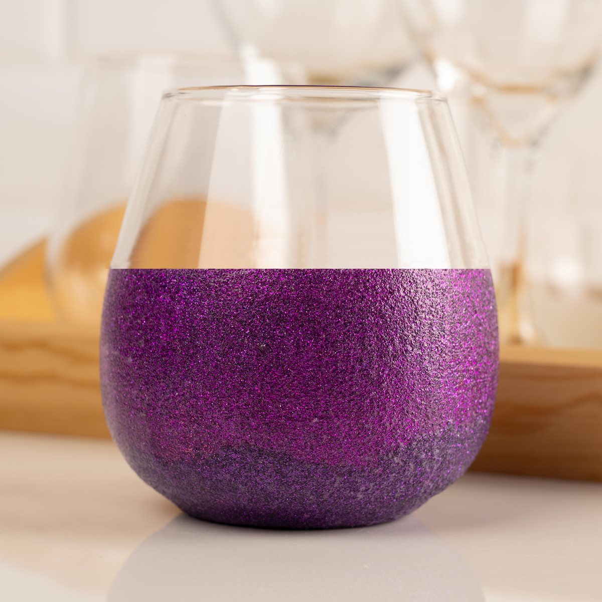 Mod Podge Multi Glitter Wine Glass 