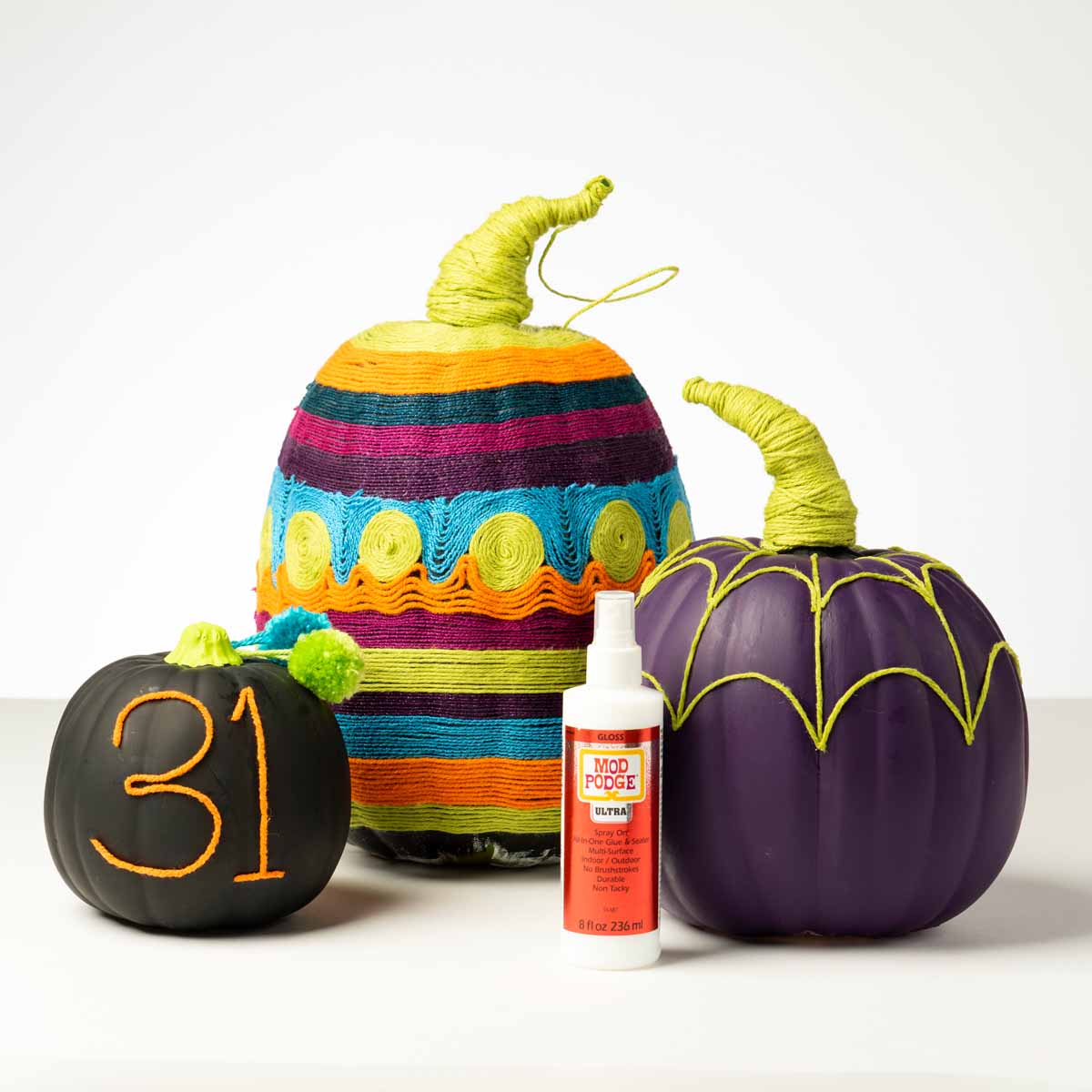Mod Podge Ultra Yarn Painting Pumpkins