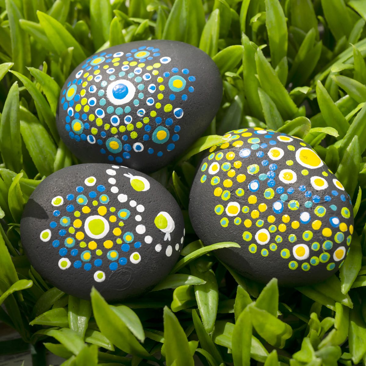 Painted Rocks with FolkArt Dots
