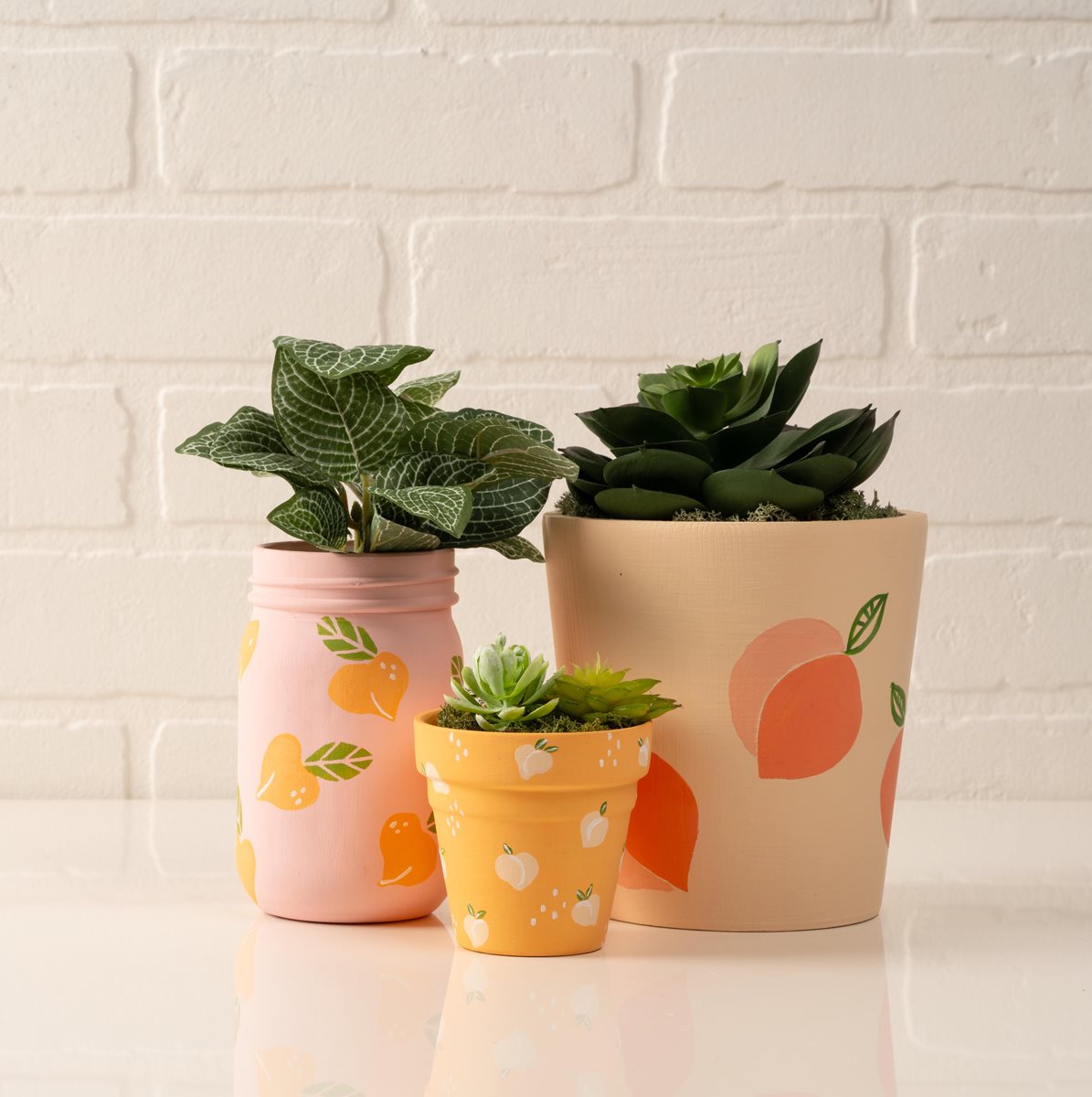Peach Pattern Planters
