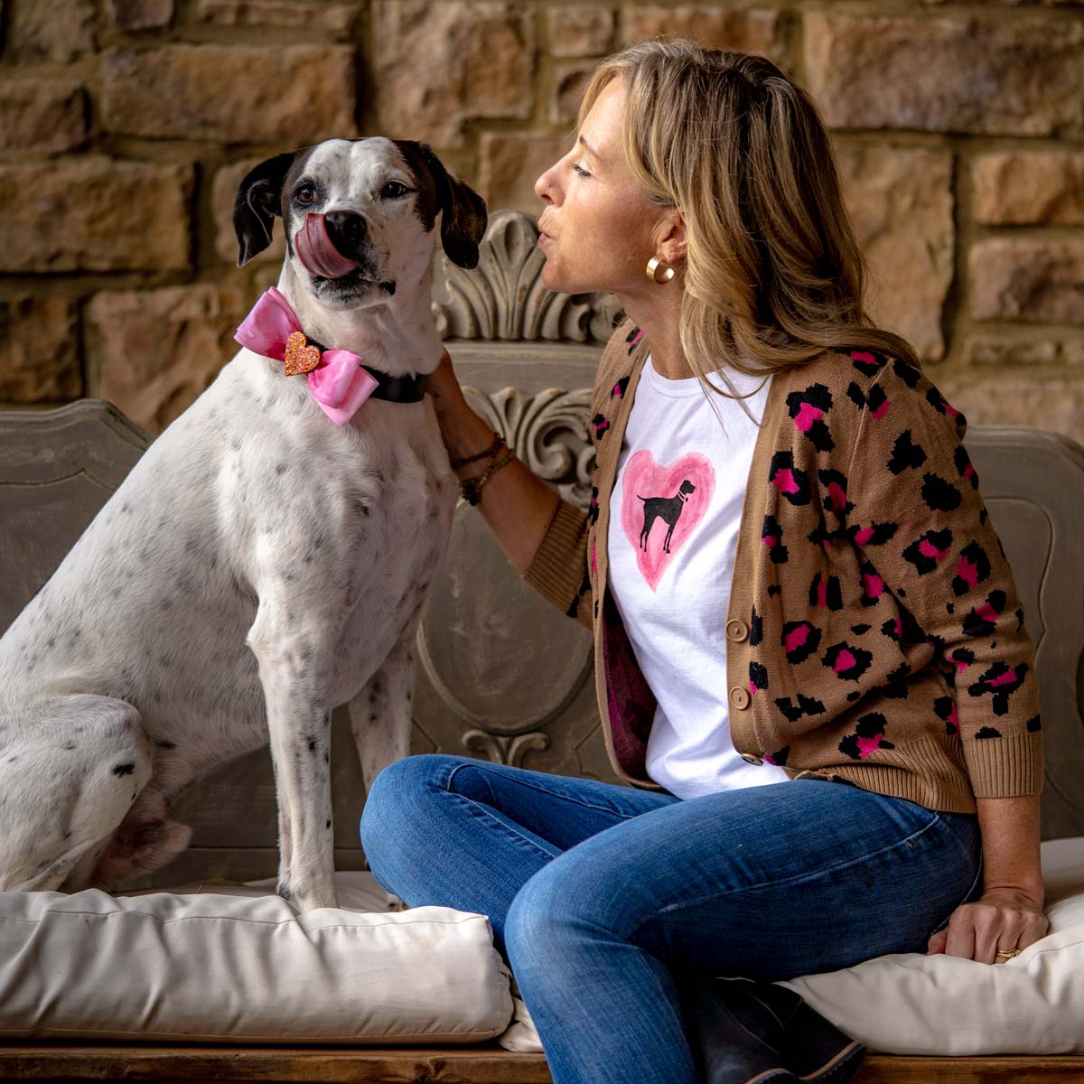 Pet Lovers' Valentine's Day Gift - Dog Mom Tee & Doggie Bowtie