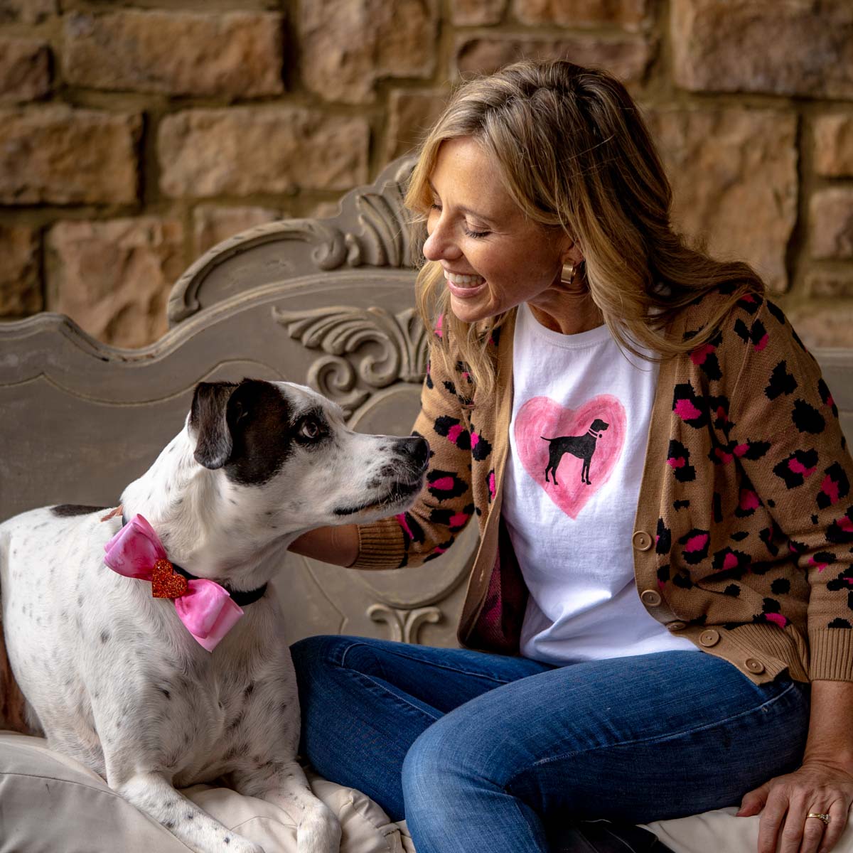 Pet Lovers' Valentine's Day Gift - Dog Mom Tee & Doggie Bowtie