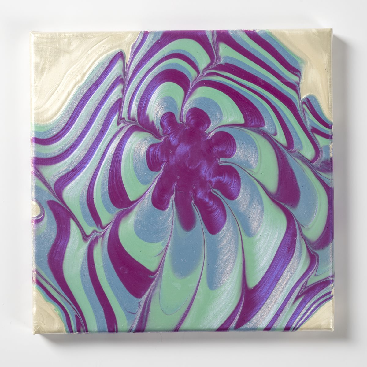 Purple and Blue Burst Poured Wall Art