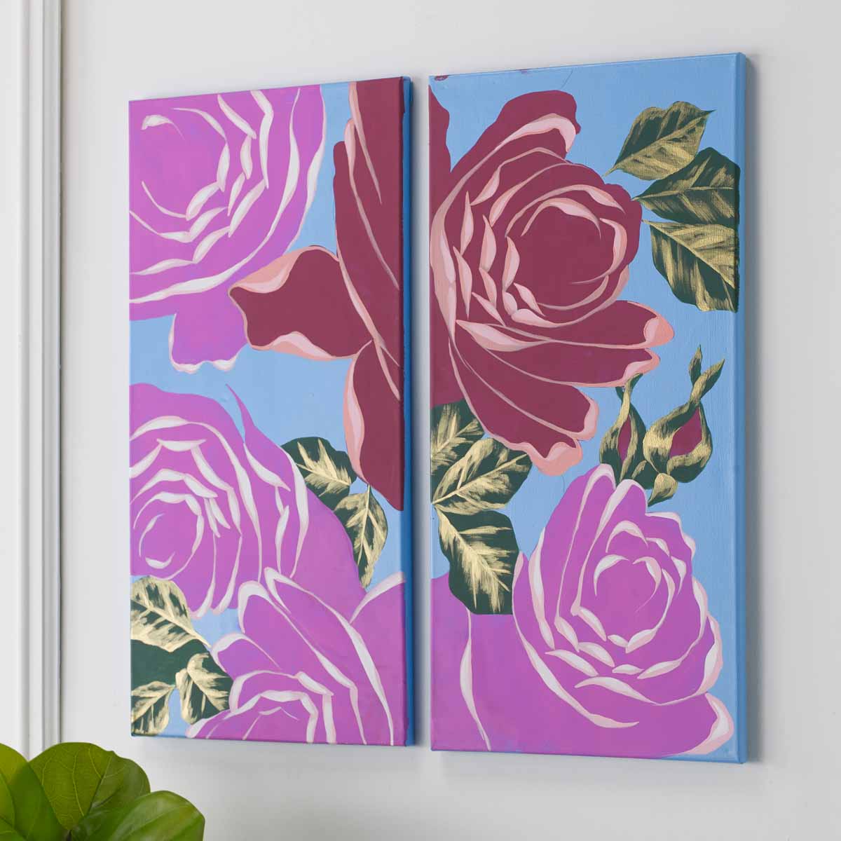 Rose Canvas Diptych
