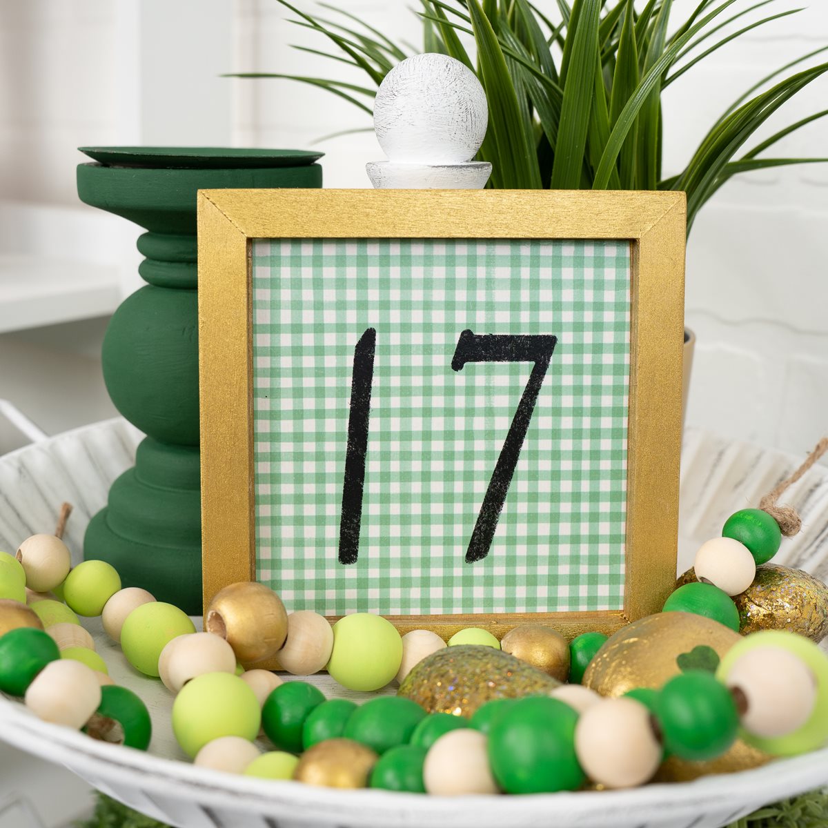 St. Patrick's Day Sign & Gold Nuggets