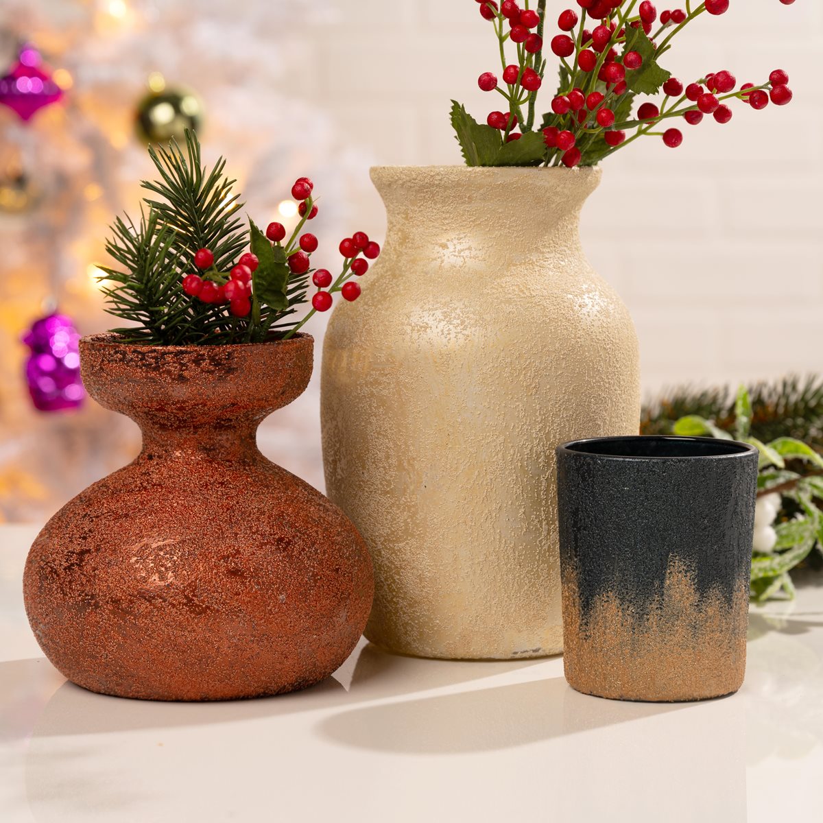 Sugar Metallic Holiday Vases
