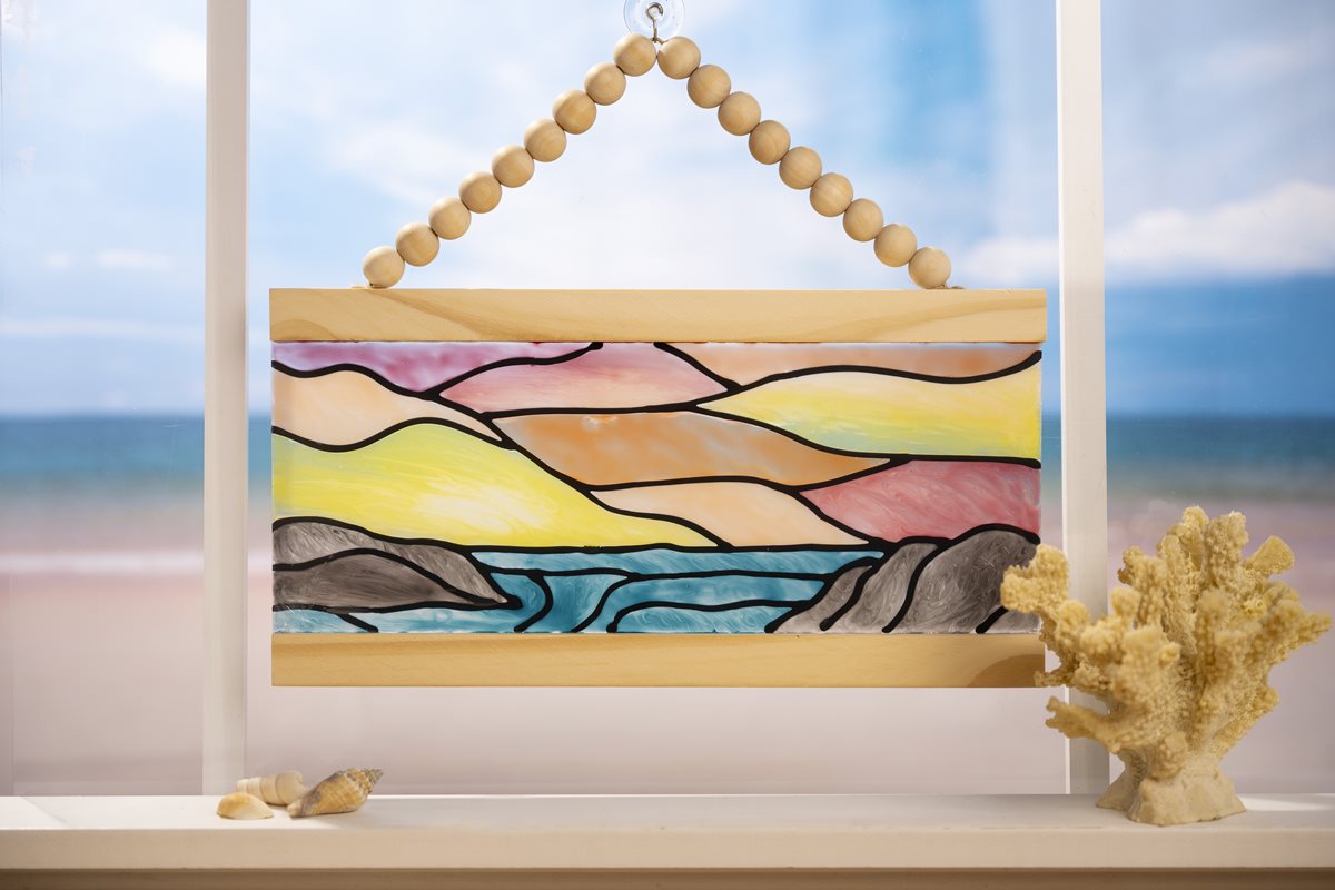 Sunset Scenery on Wood and Plexiglass Sign