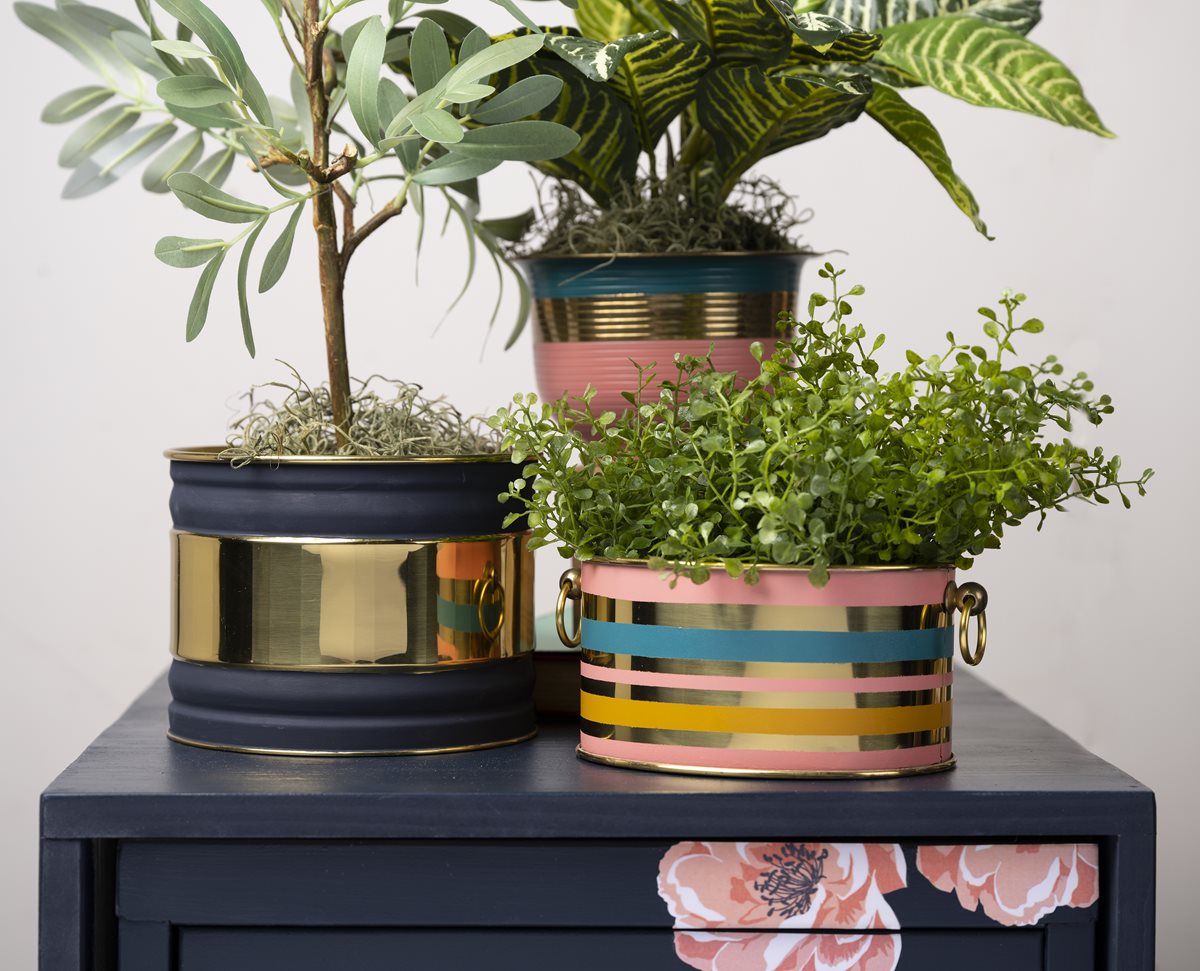 Upcycled Brass Planters