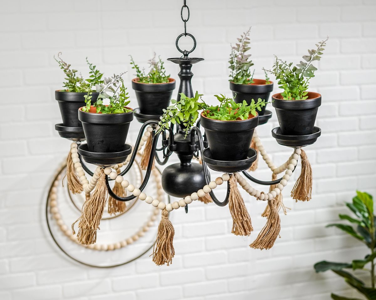 Upcycled Outdoor Chandelier