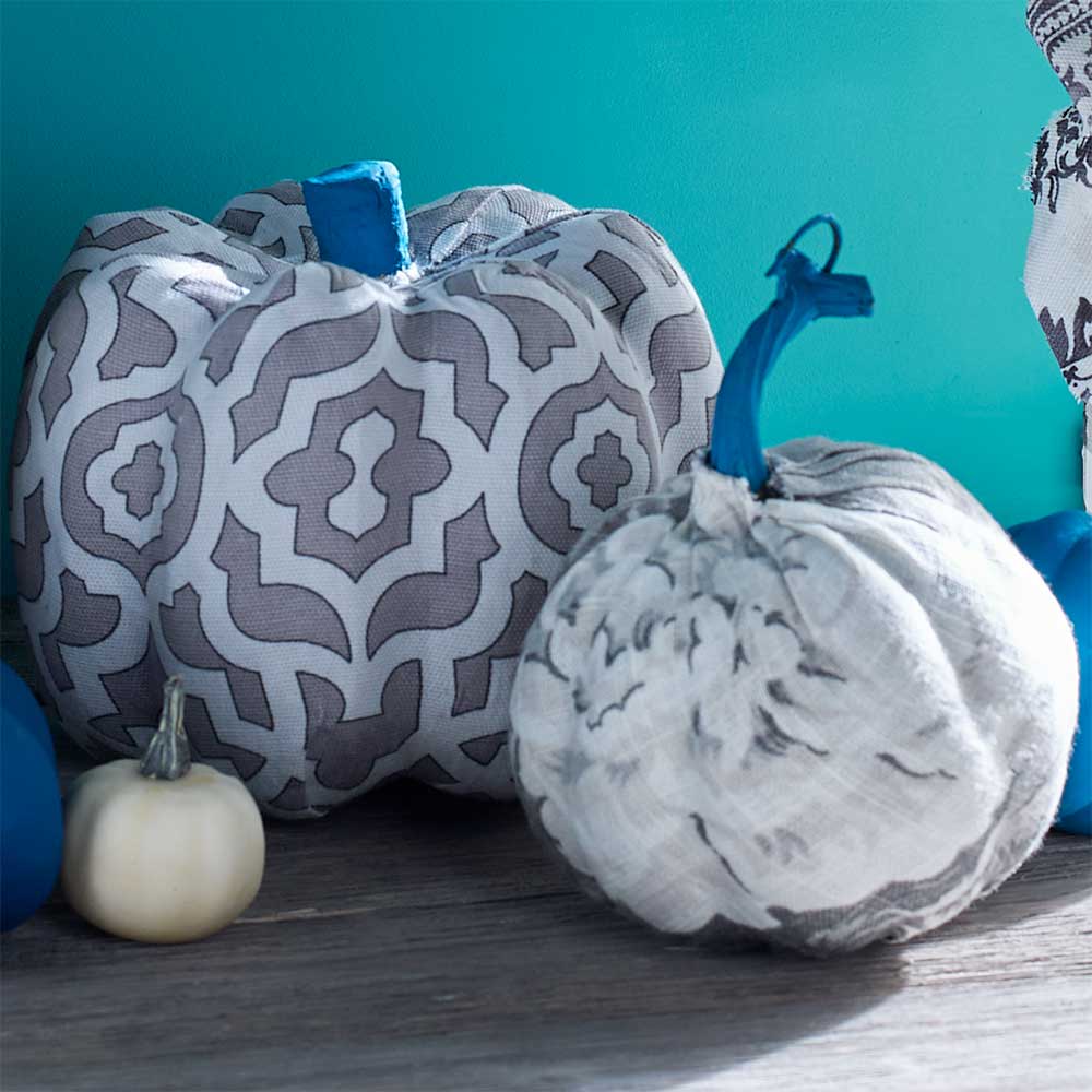 Waverly Fabric Covered Pumpkins