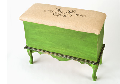 Antiqued Green Bench
