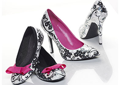 Black and White Mother and Daughter Mod Podge Shoes
