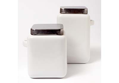 Bohemian Chalk Ceramic Jars