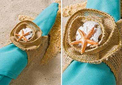 Burlap Napkin Ring for a Beach Wedding