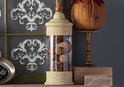 Crackled Glass Apothecary Jar
