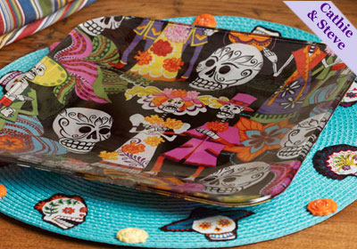 Day of the Dead Cheese Plate & Placemat