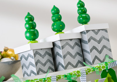 Delta Green and Silver Christmas Tree Boxes
