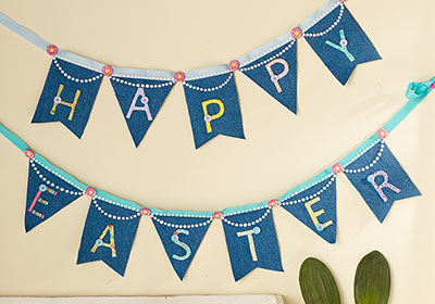DIY Happy Easter Pennant Banner