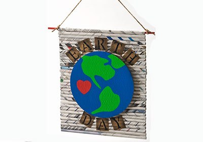 Earth Day Recycled Newspaper Sign