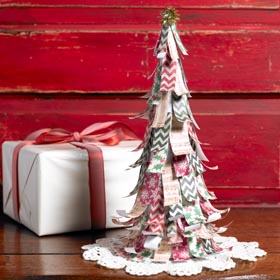 Easy DIY Christmas Decor - Scrap Paper Christmas Tree