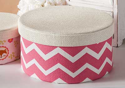 Fabric Covered Hat Boxes for a Baby Nursery