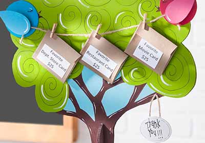 Gift Card Tree for Teacher Appreciation Day