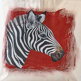 Hand Painted Zebra Tote Bag