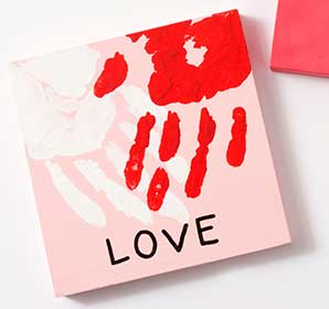 Handprint Valentine Canvas