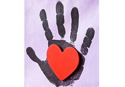 “I Heart U” Handprint Canvases