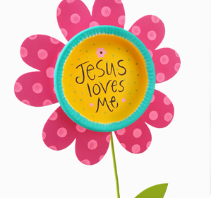 Jesus Loves Me Flower Stake