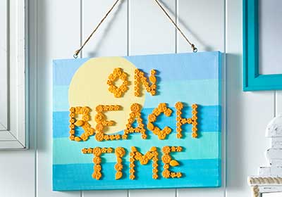 On Beach Time Hanging Plaque